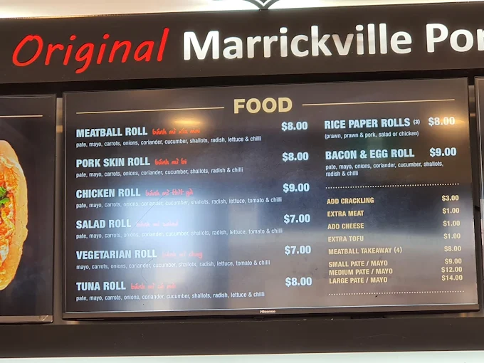 Marrickville Pork Roll menu 1